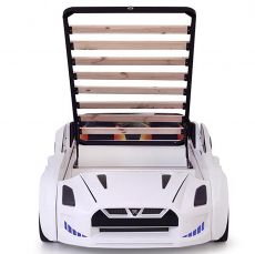 Дитяче ліжко машина GTR White 190х90 см з підсвіткою, музикою, шкіряний салон, пультом